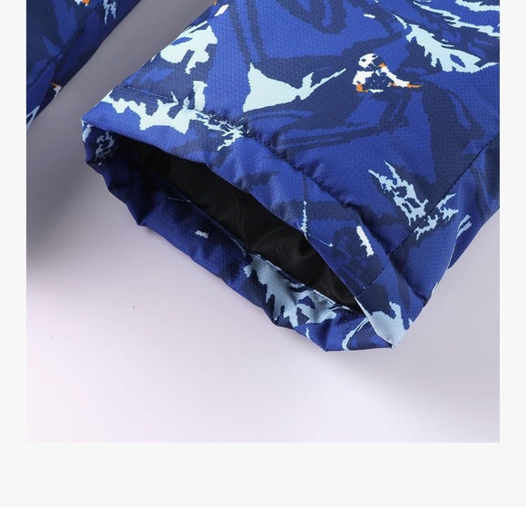 AFILOK kids winter overalls ski suit Blue and White Snowsuit Youth - Picture 7 of 15